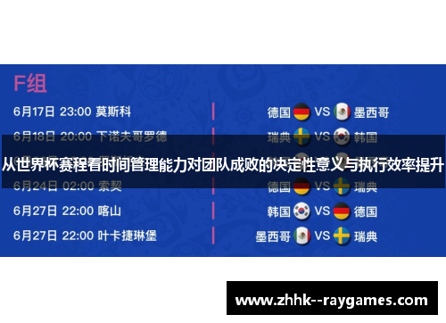 从世界杯赛程看时间管理能力对团队成败的决定性意义与执行效率提升